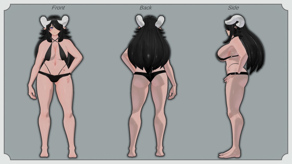 MQOf VRchat向け女性アバター「詠月」(eigetsu)