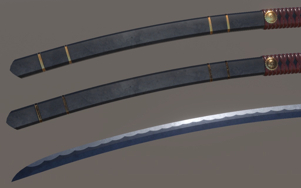 和風武器3Dモデル:大太刀「白波」
