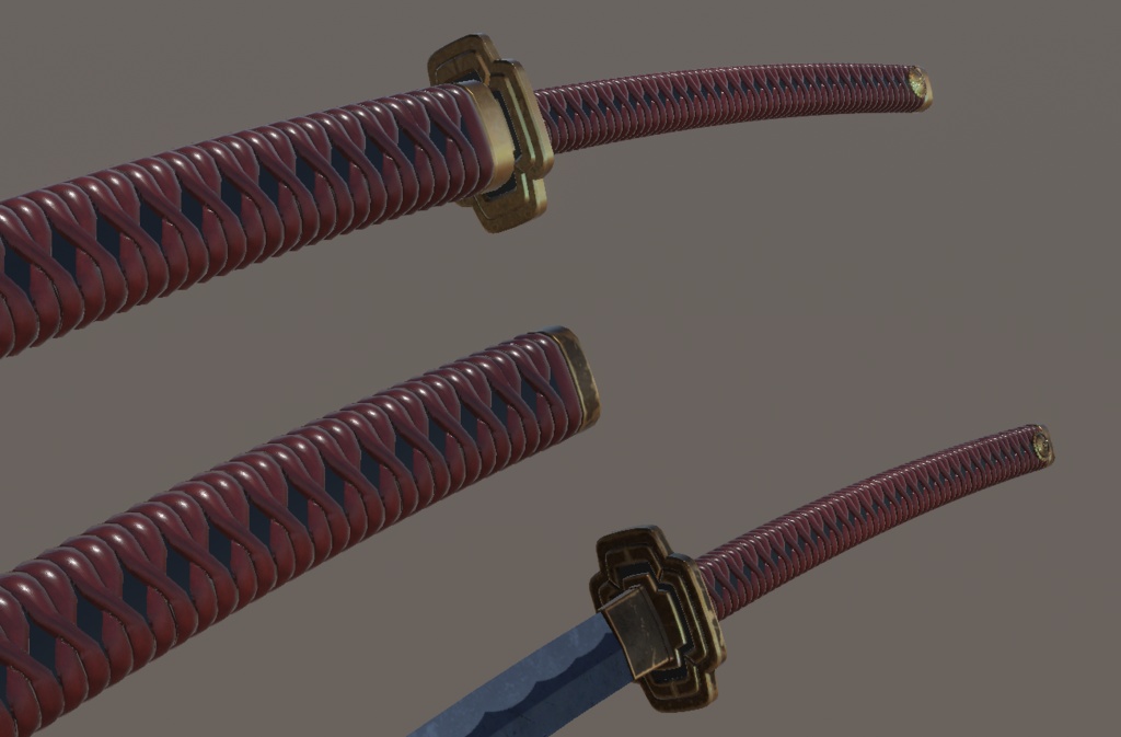 和風武器3Dモデル:大太刀「白波」