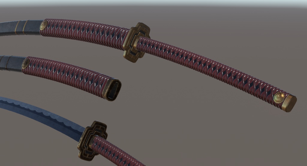 和風武器3Dモデル:大太刀「白波」