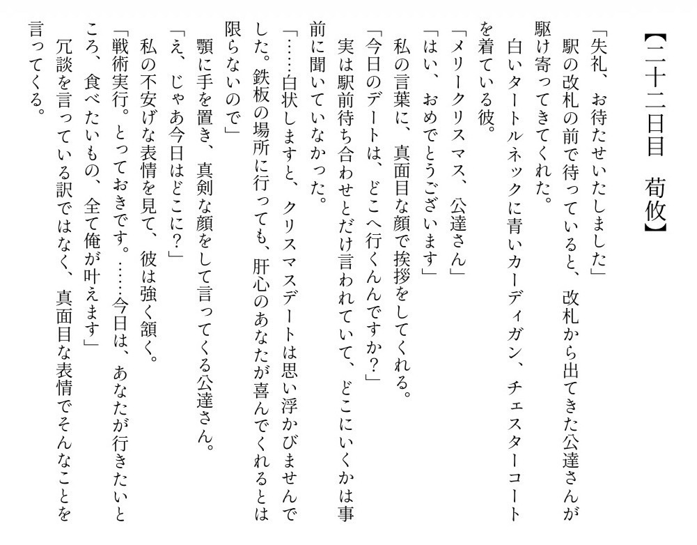 【クリスマスアドベントカレンダー企画まとめ本】君と過ごす、初めてのクリスマス【三國無双24人分夢SS】