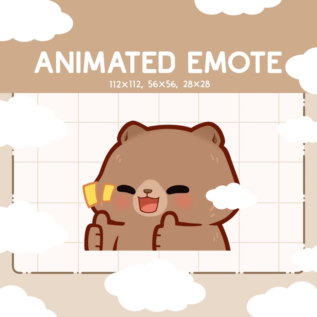 Animated Emote Vtuber Emote Emoji Twitch Kawaii Thumbs Up Bear Emote ...