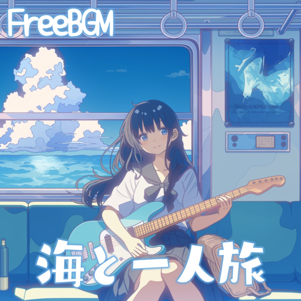 【フリーBGM】海と一人旅【作業・配信・勉強】1時間耐久【チル/かわいい/まったり/配信用/VRchatワールド】