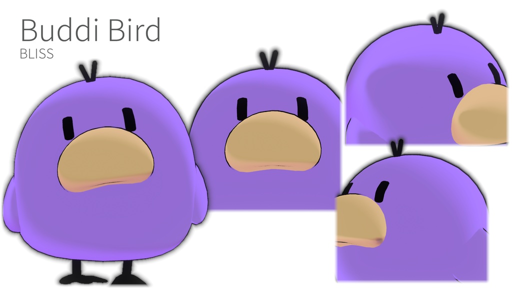 オリジナル3Dモデル 「バディ鳥」"Buddi bird"[FREE] - BLISS.ART - 4/4