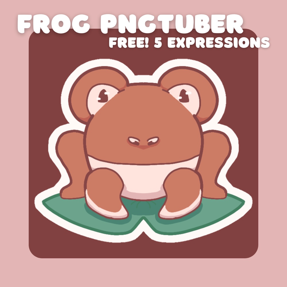 Frog PNGTuber - Five Expressions