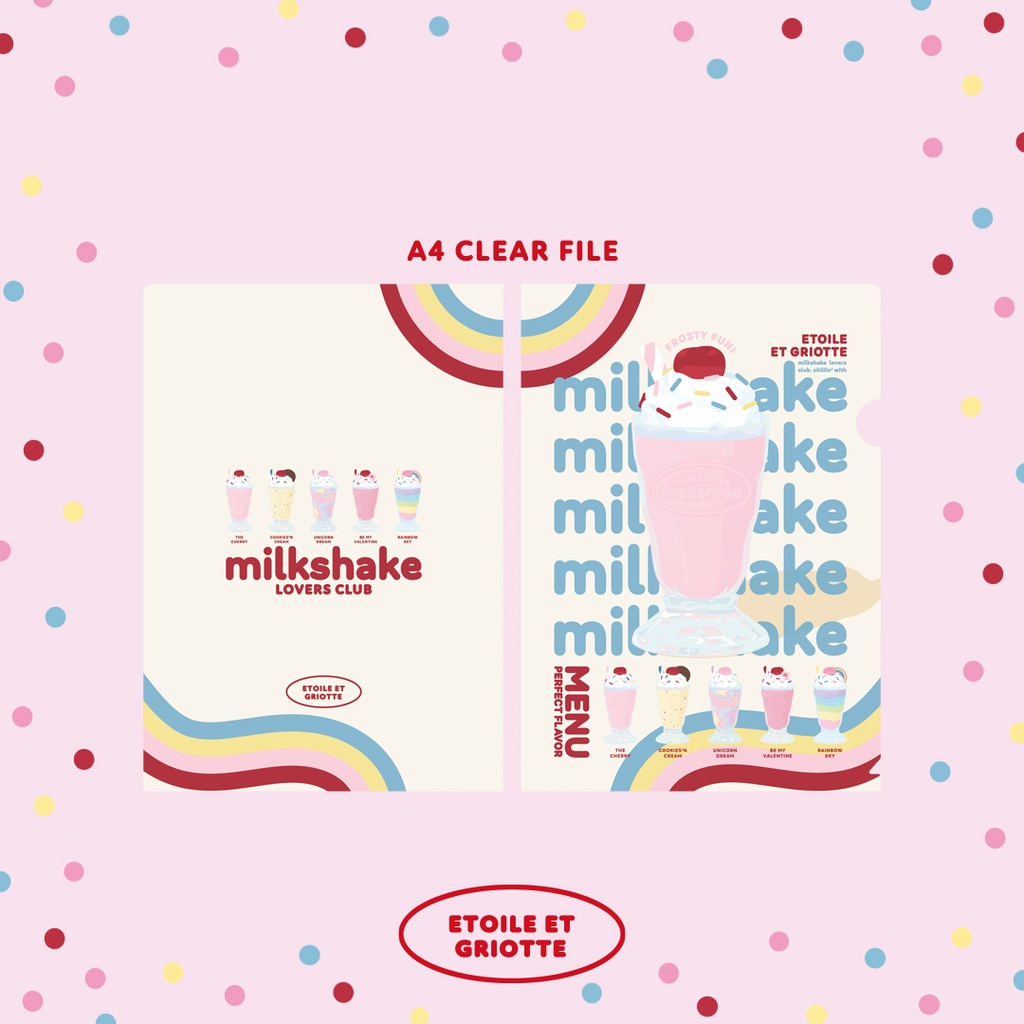 A4クリアファイルmilkshake menu