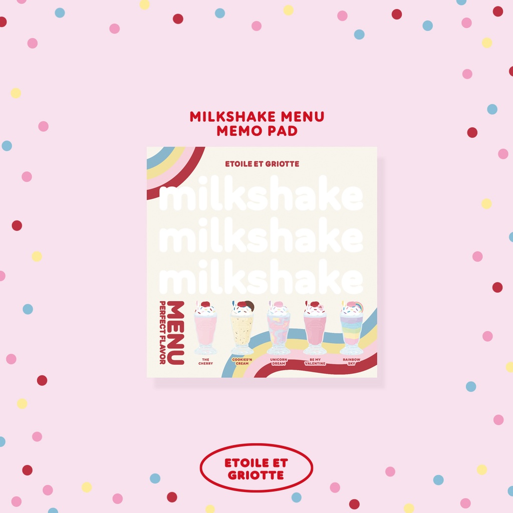 メモパッドmilkshake menu