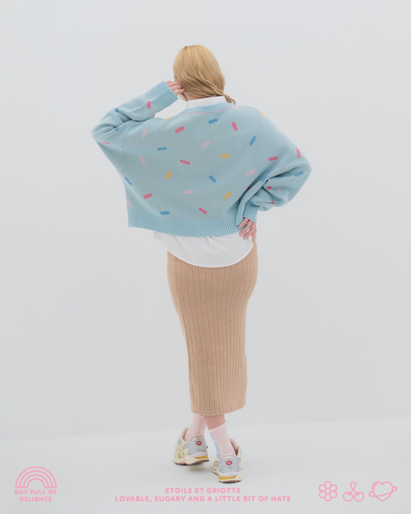 ICE CREAMニットトップス-BUBBLEGUM-(ブルー)