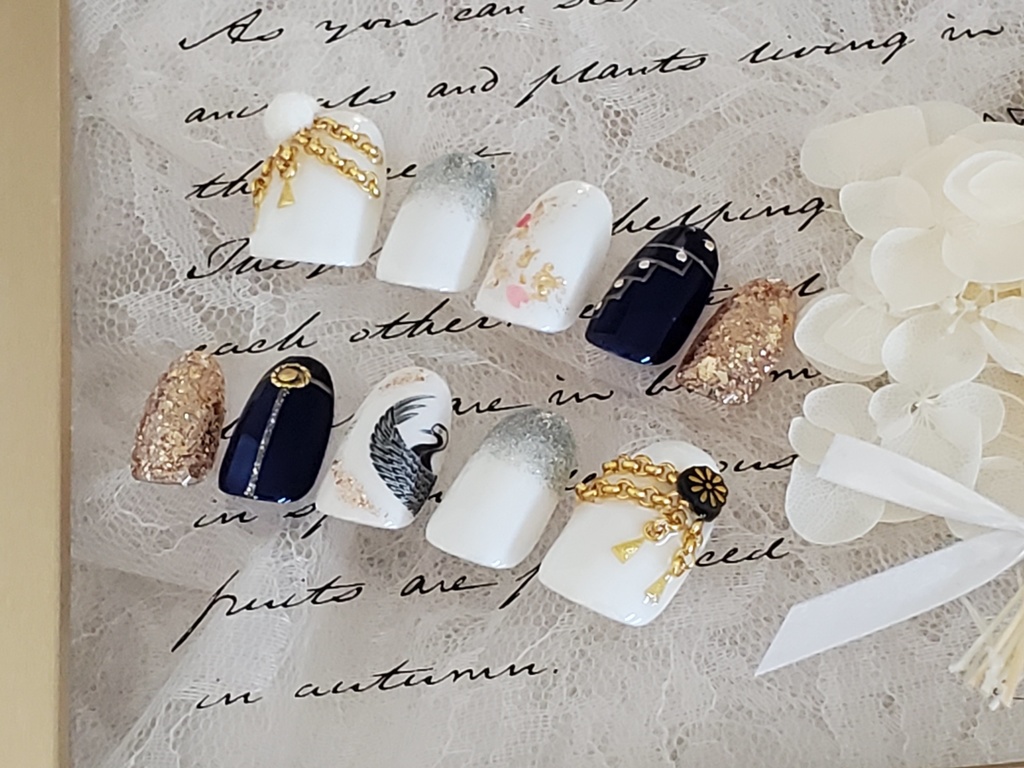 【ネイルチップ】刀剣乱舞/鶴丸国永/イメージデザイン