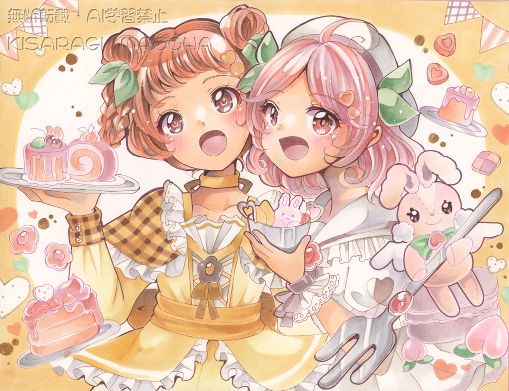 約A4サイズ*桃パフェ