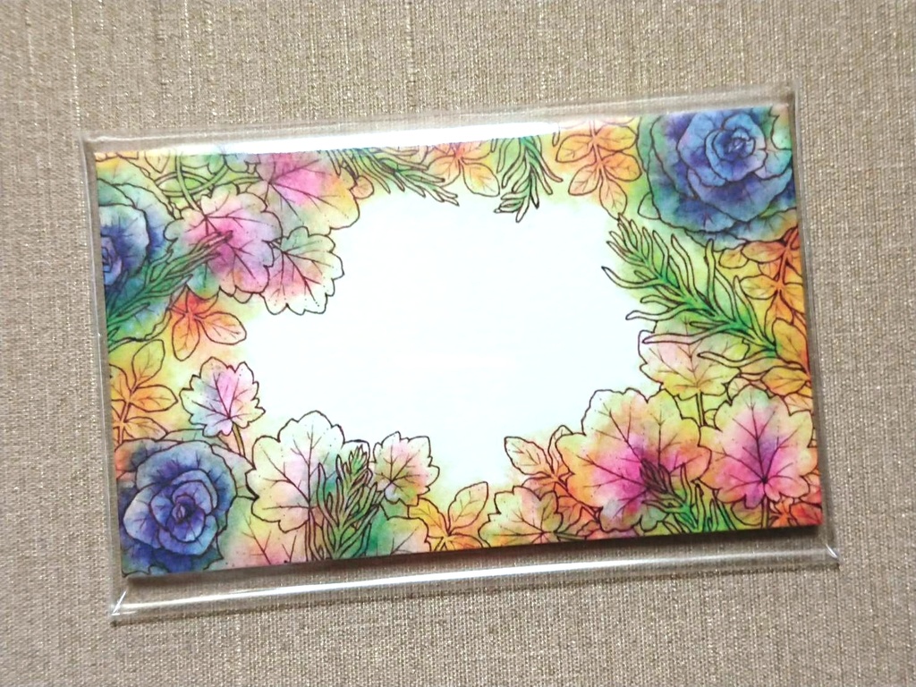 リーフ柄ミニメッセージカード