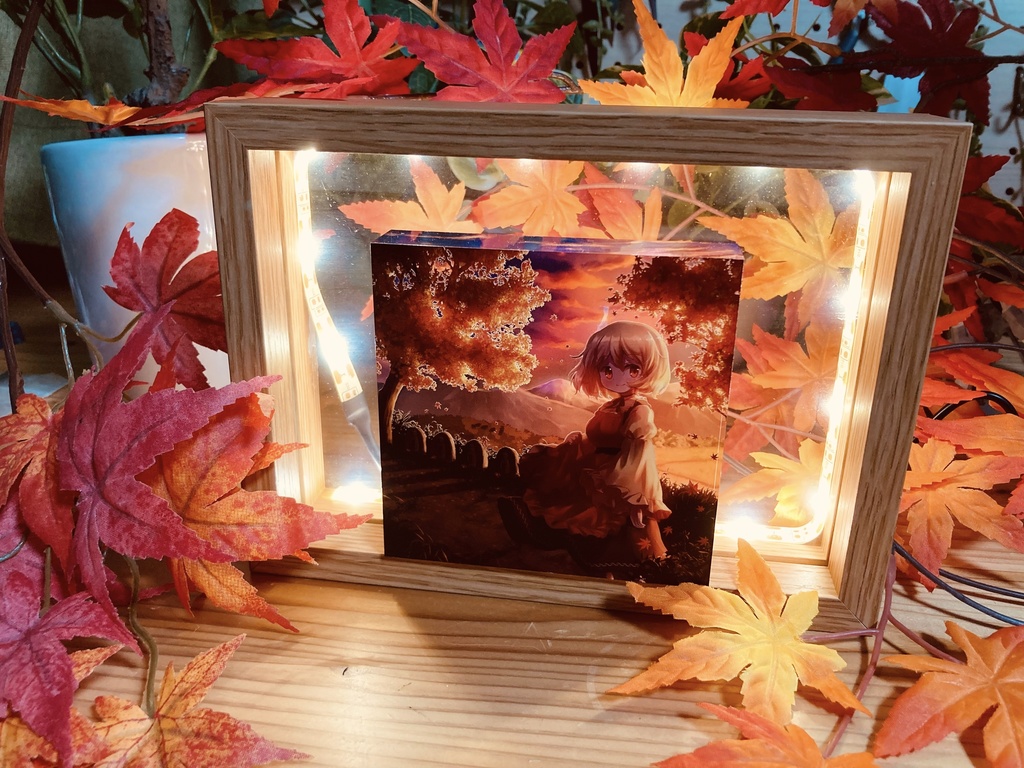 秋穣子の夕焼けアクリルブロック