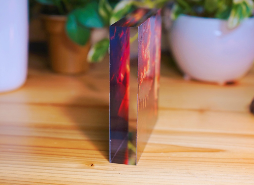 秋穣子の夕焼けアクリルブロック