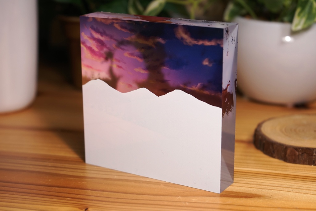 秋穣子の夕焼けアクリルブロック