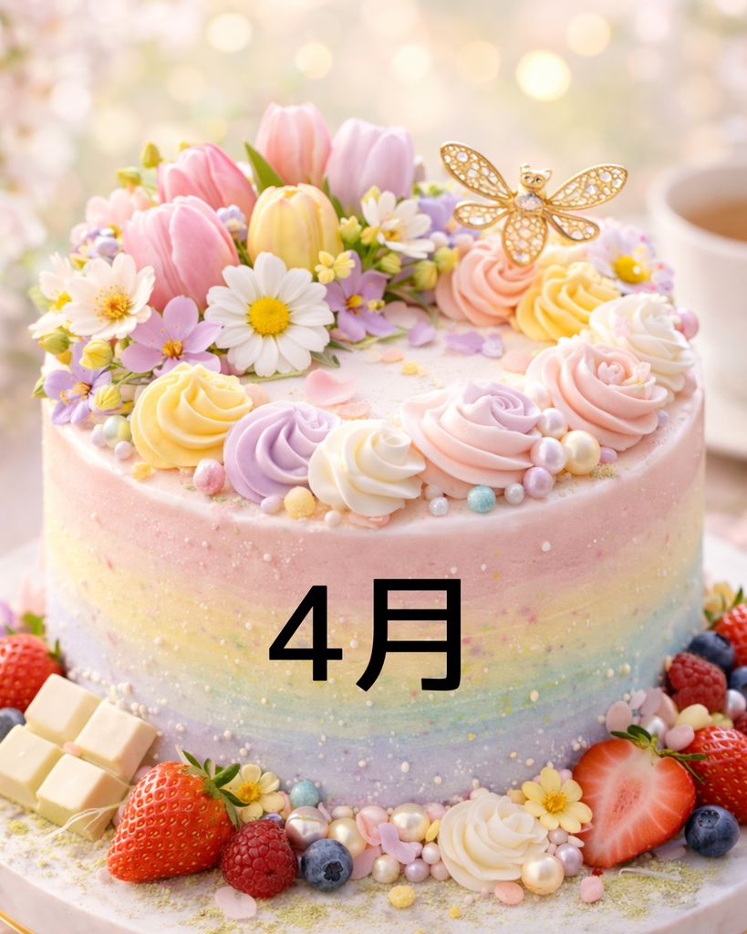 【全12種類セット】誕生月ケーキ 待受画像 | AI生成
