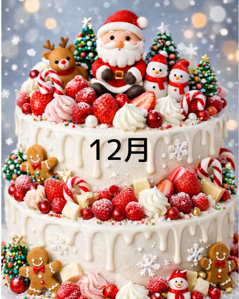 【全12種類セット】誕生月ケーキ 待受画像 | AI生成