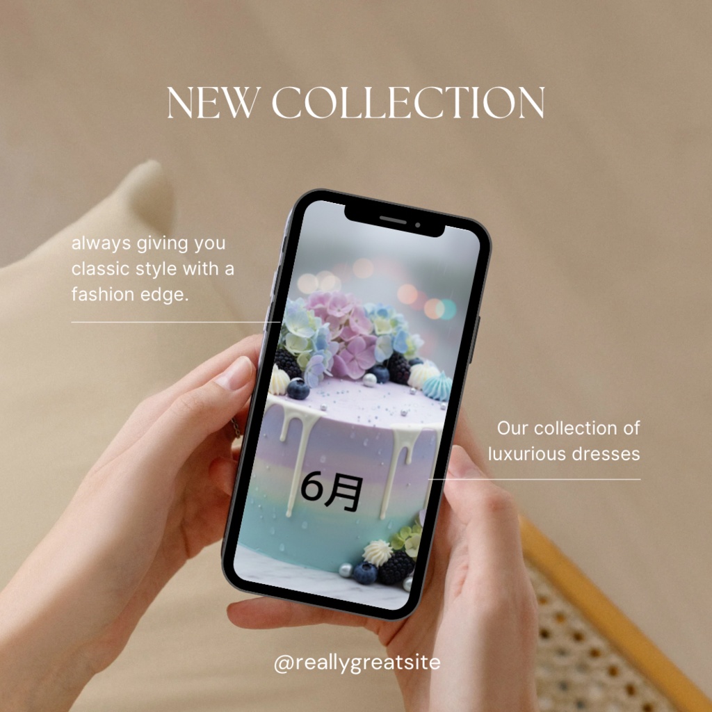 【全12種類セット】誕生月ケーキ 待受画像 | AI生成