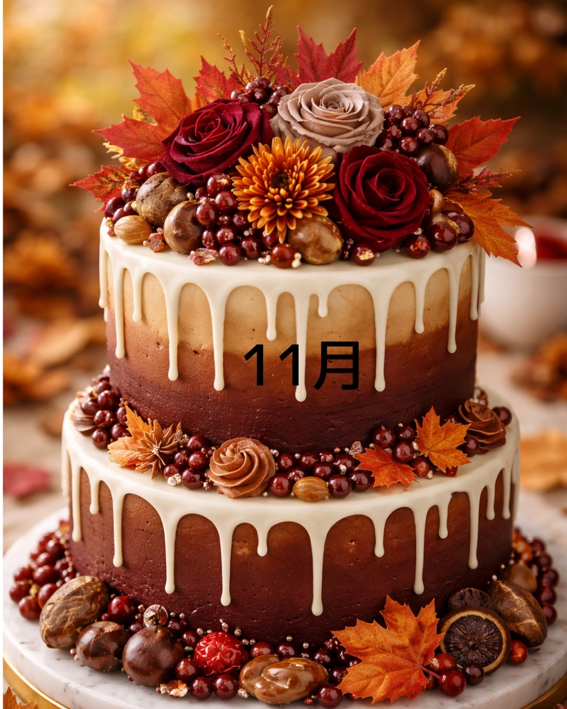 【全12種類セット】誕生月ケーキ 待受画像 | AI生成