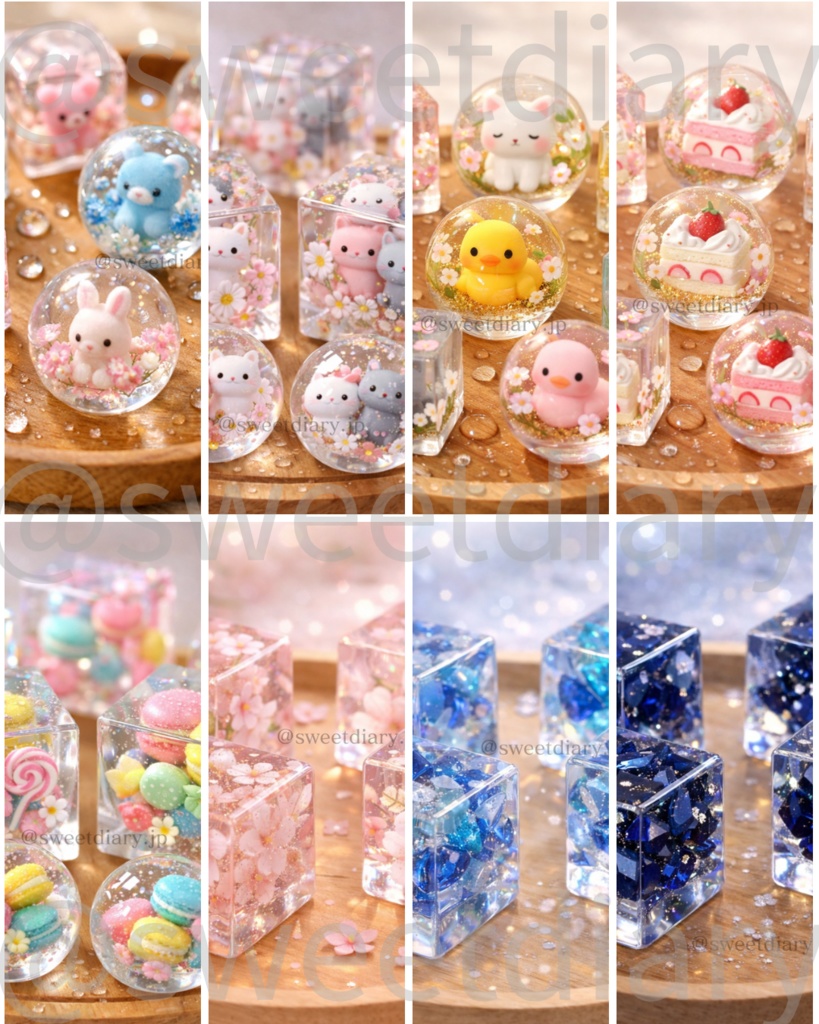 【全8枚セット】透明キューブコレクション - 待受画像