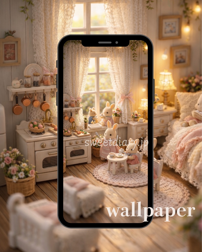 🏡 おちゃめかわいい看板うさぎ 待受画像 『全10種セット』