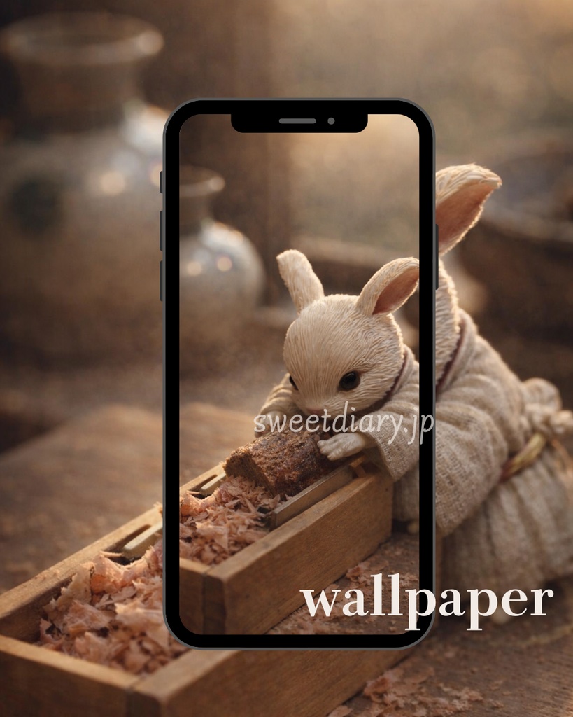 【山翠 -Sansui-】看板うさぎ職人の日常 待受画像『全10種セット』