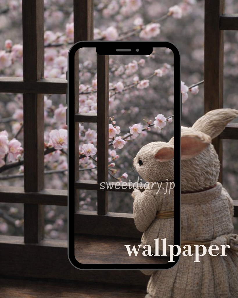 【山翠 -Sansui-】看板うさぎ職人の日常 待受画像『全10種セット』