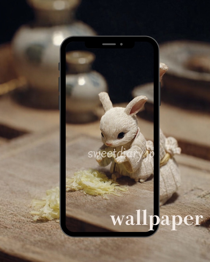 【山翠 -Sansui-】看板うさぎ職人の日常 待受画像『全10種セット』