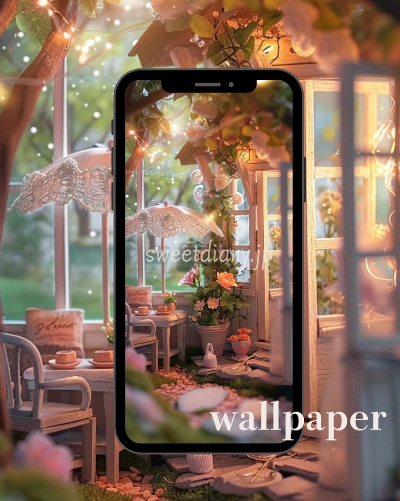 【全6枚セット】ちいさなうさぎとミニチュアのお家 - 待受&素材コレクション|sweet