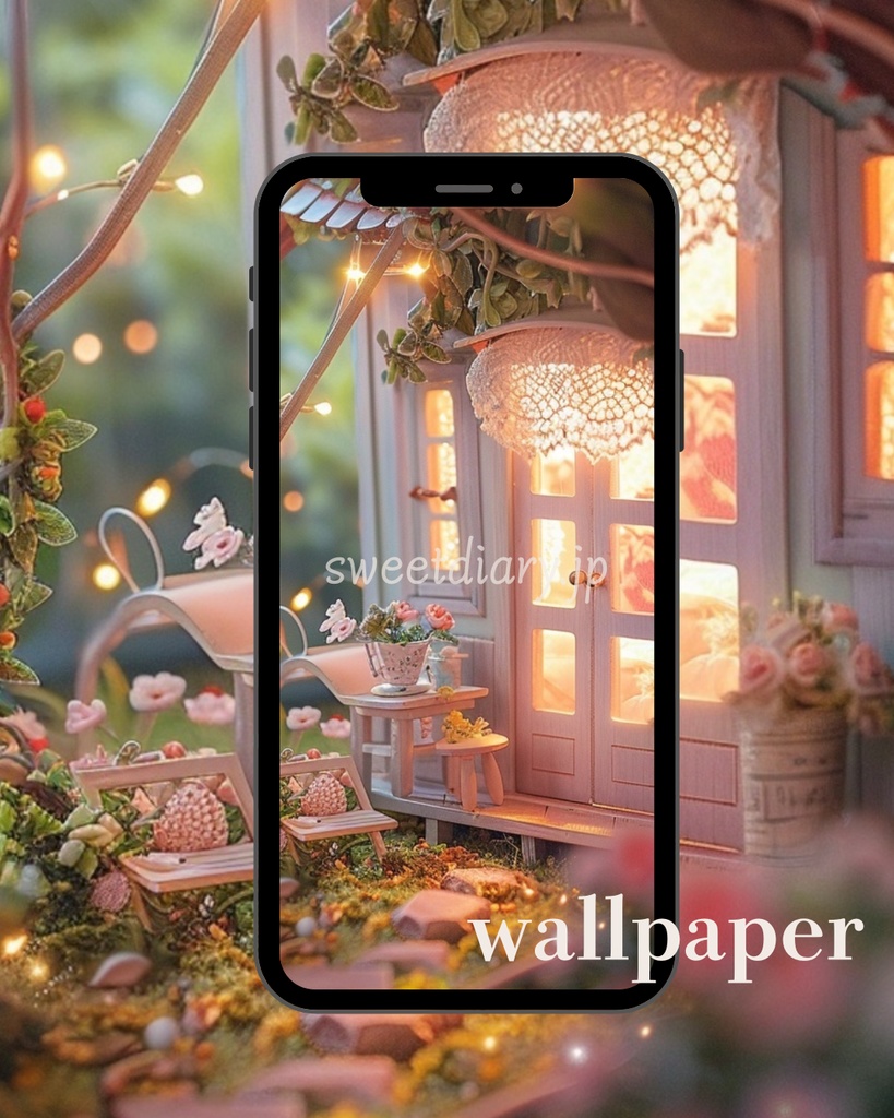 【全6枚セット】ちいさなうさぎとミニチュアのお家 - 待受&素材コレクション|sweet