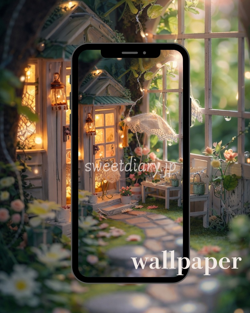 【全6枚セット】ちいさなうさぎとミニチュアのお家 - 待受&素材コレクション|sweet