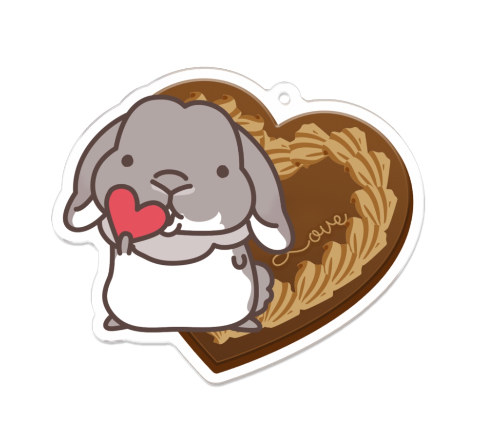 ふわふわうさぎさんのアクリルキーホルダー