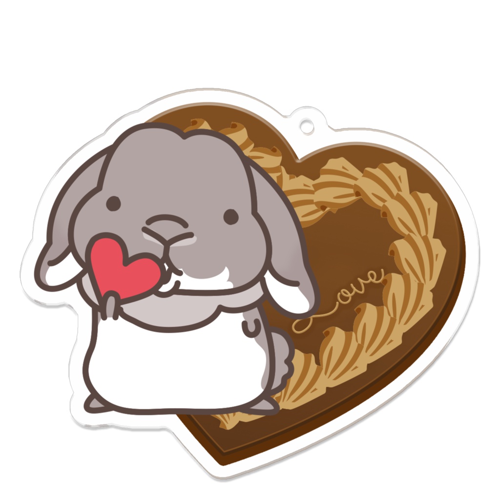 ふわふわうさぎさんのアクリルキーホルダー