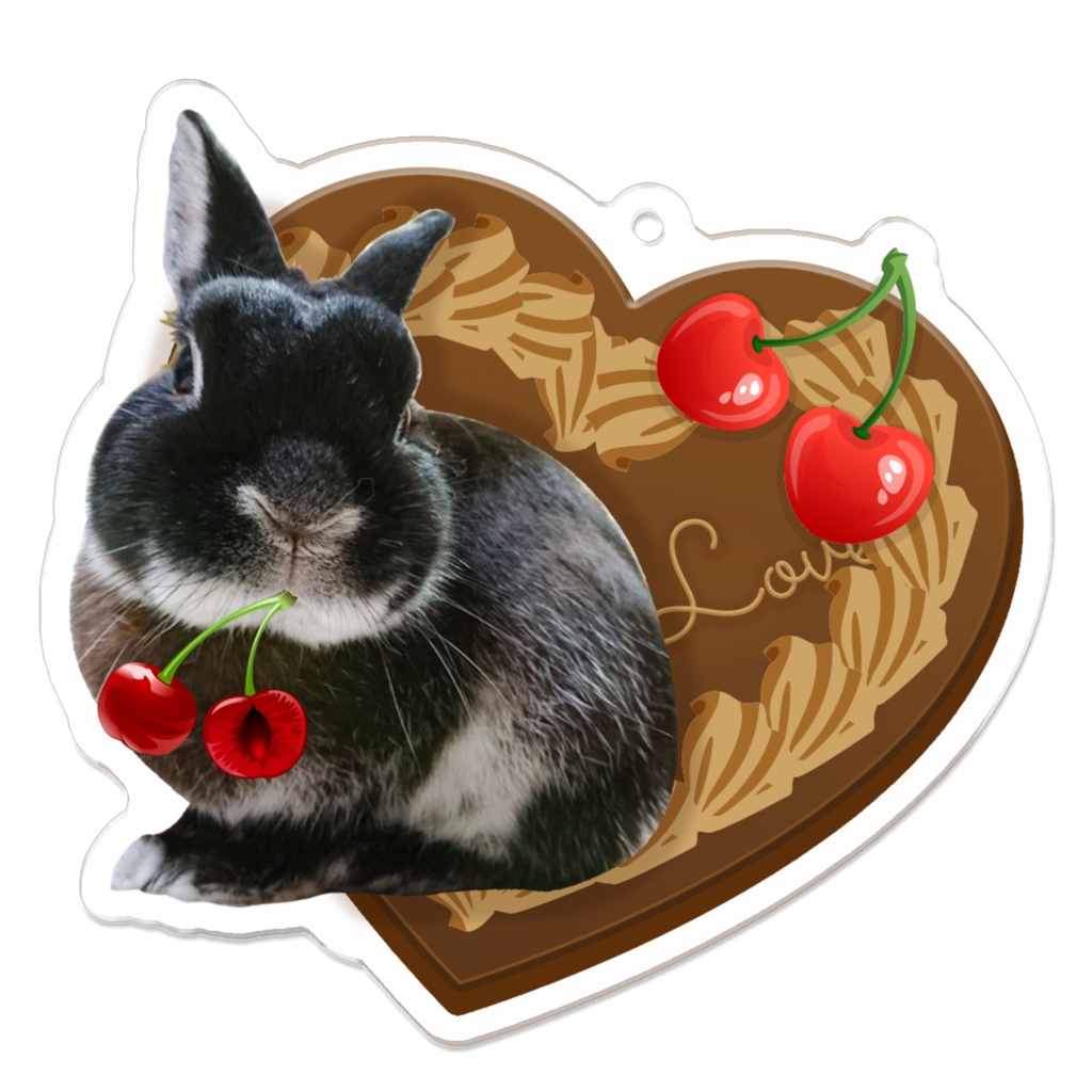 ふわふわうさぎさんのアクリルキーホルダー