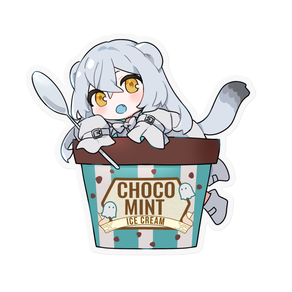 チョコミン幽霊ステッカー