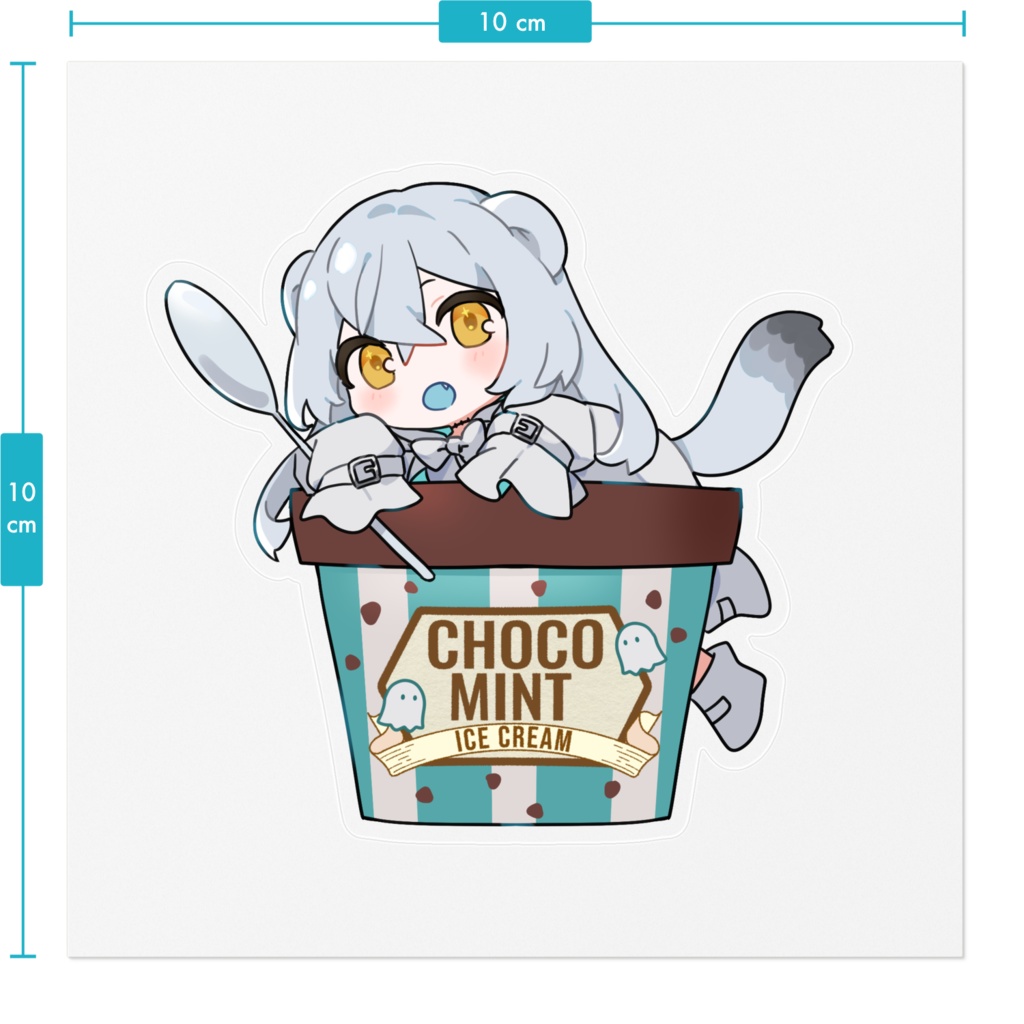 チョコミン幽霊ステッカー