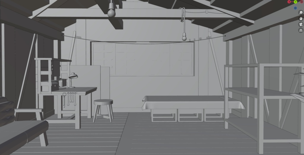 ペルソナ5　屋根裏部屋の3D素材