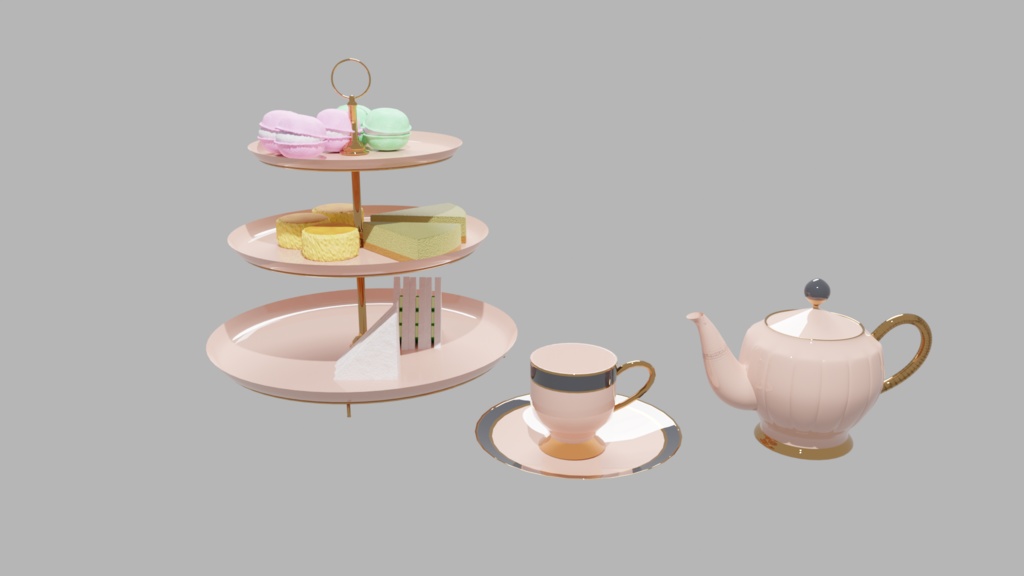 【Vtuber向け】ケーキスタンドセット【配信者・漫画素材】