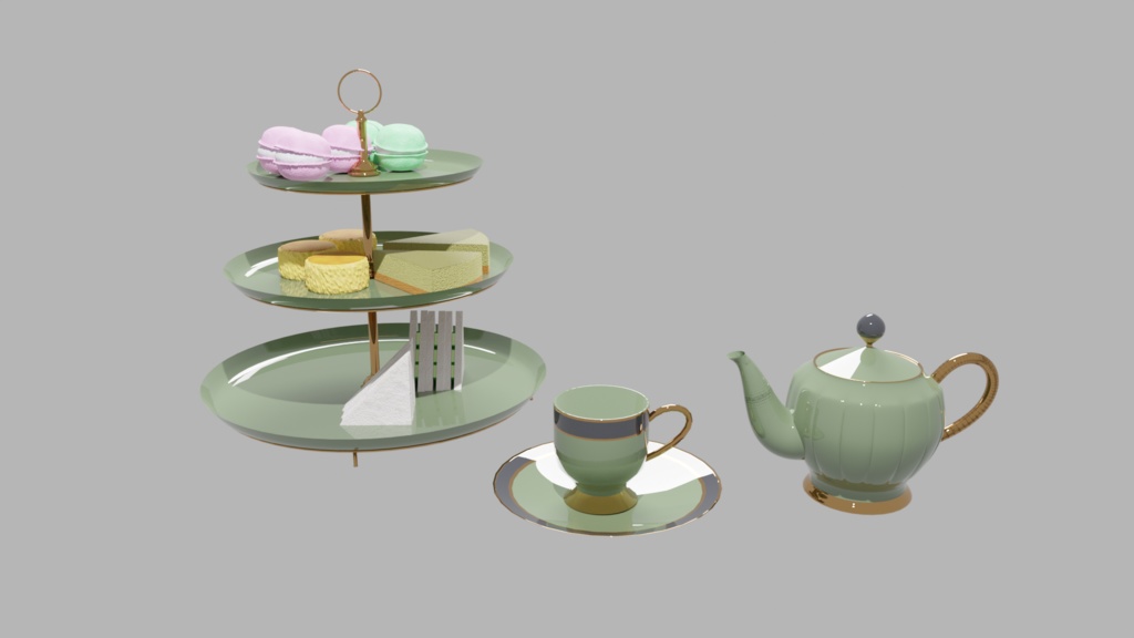 【Vtuber向け】ケーキスタンドセット【配信者・漫画素材】