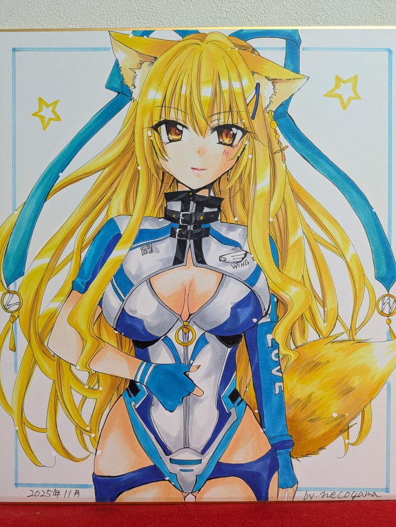 直筆カラー大色紙！狐のレースクイーン👸💕