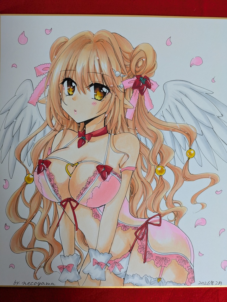 直筆大色紙！天使の女の子😊