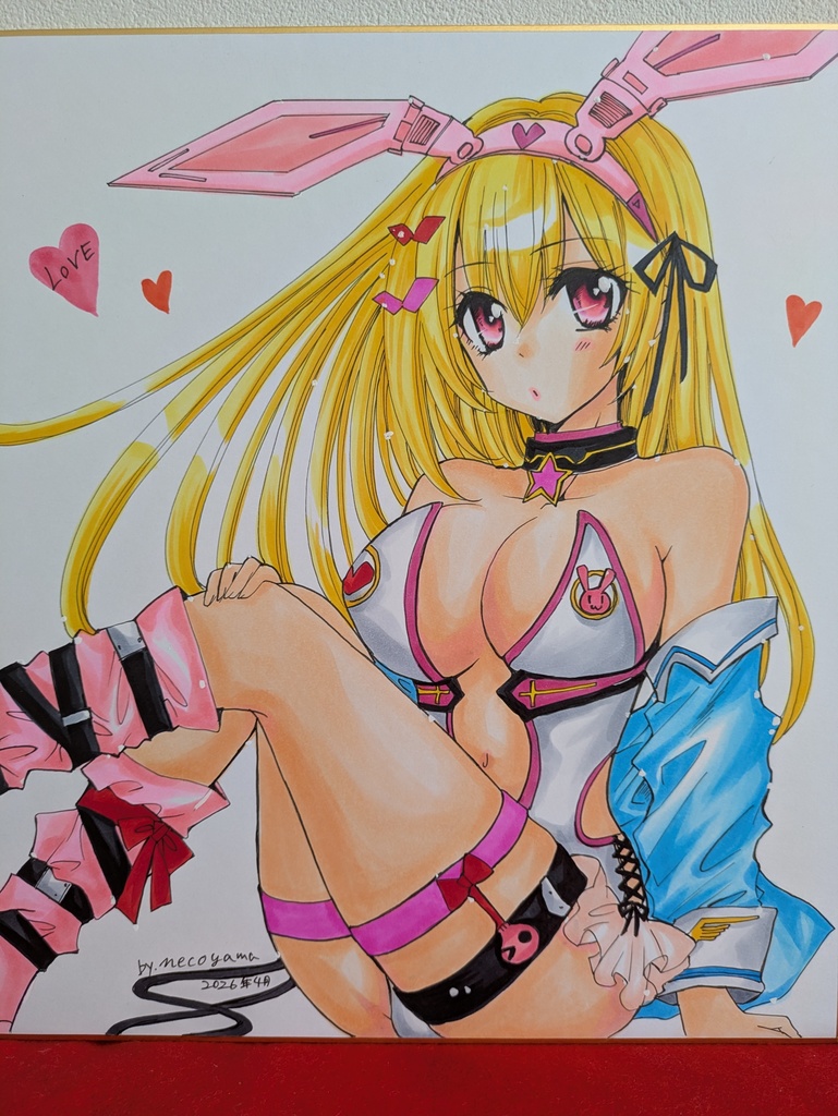 直筆カラー大色紙！うさロボ少女💕