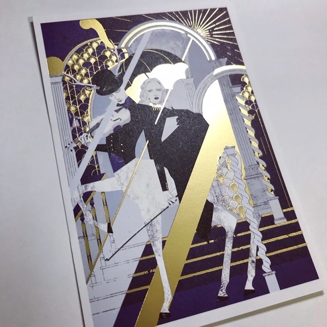 箔押しポストカード 「青い音楽」