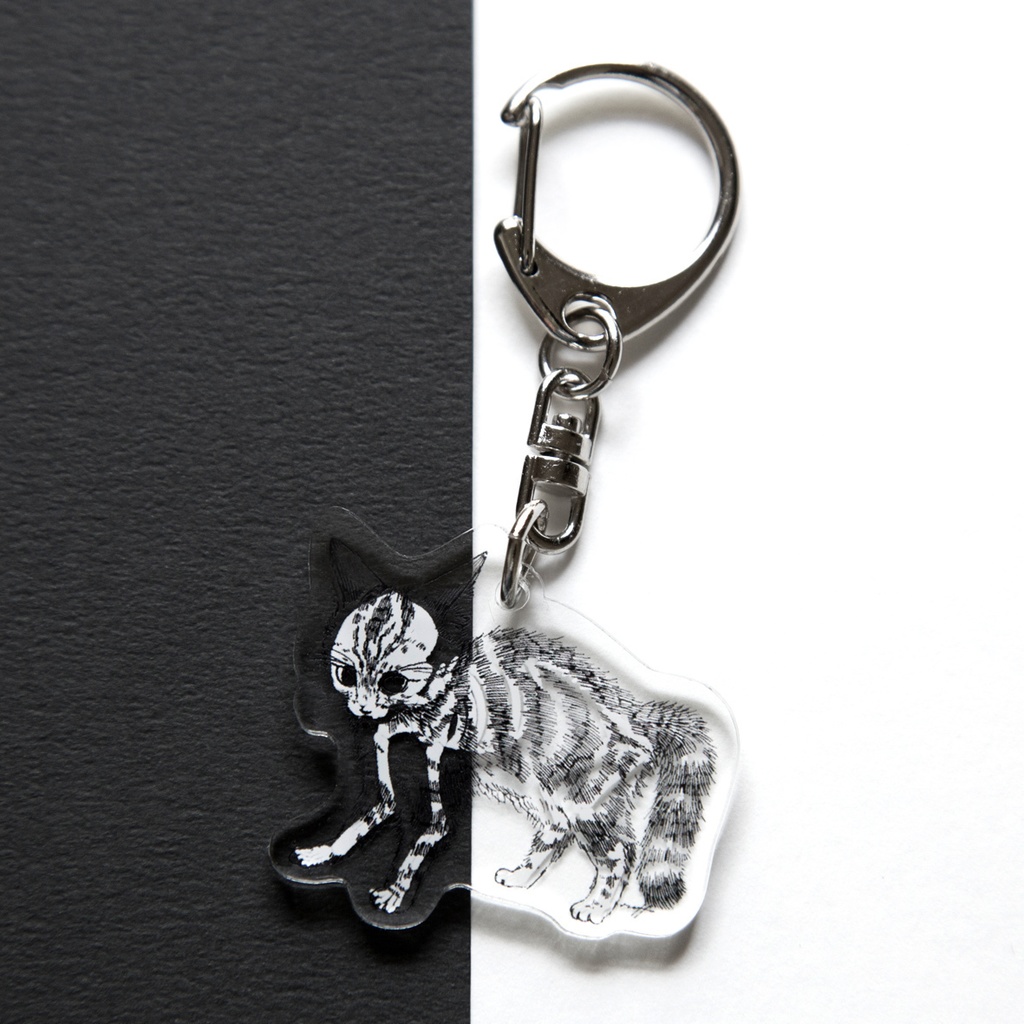 【RENTOGEN キーホルダー】怒ってる猫