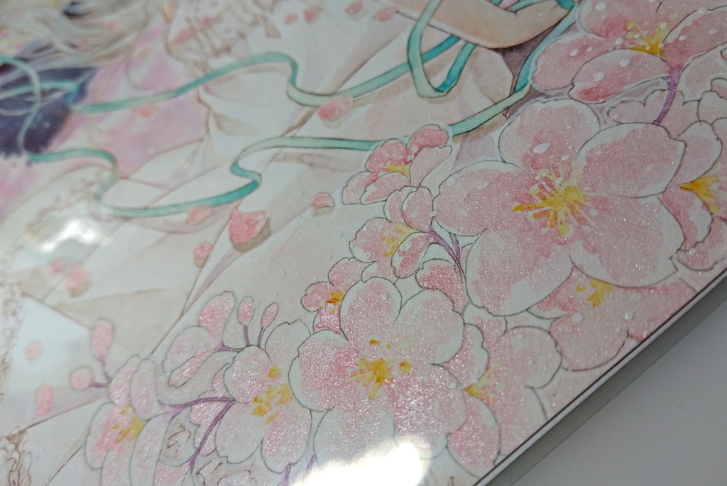 手描きイラスト オリジナル B5 サイズ 創作 春 桜 ピンク 花 けもみみ ...