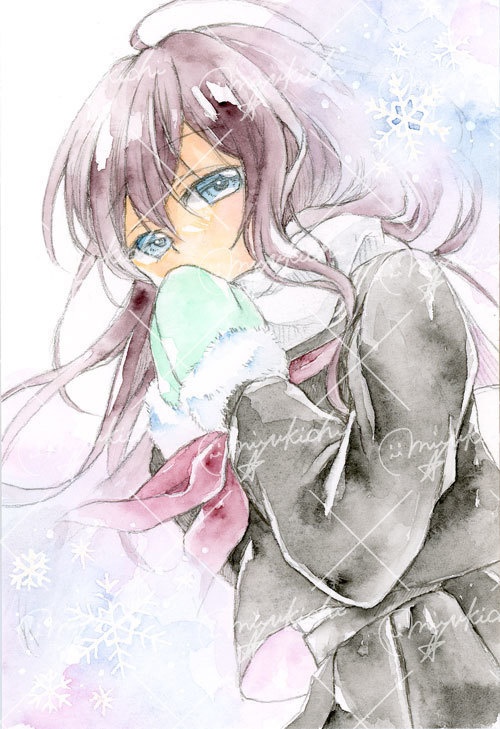 手描きイラスト*創作【溶ける赤】額装