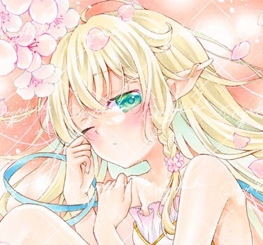 手描きイラスト＊創作【桜が咲いたら】大色紙サイズ