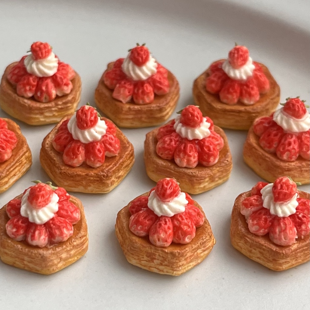 ミニチュア　苺のパイケーキ　cake　MINIATURES　strawberry　BOOTH　pie　WHOBE