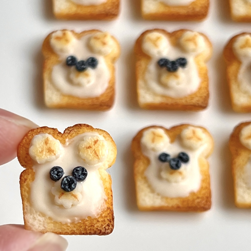 【再再販】ミニチュア　しろくまトースト　polar bear toast