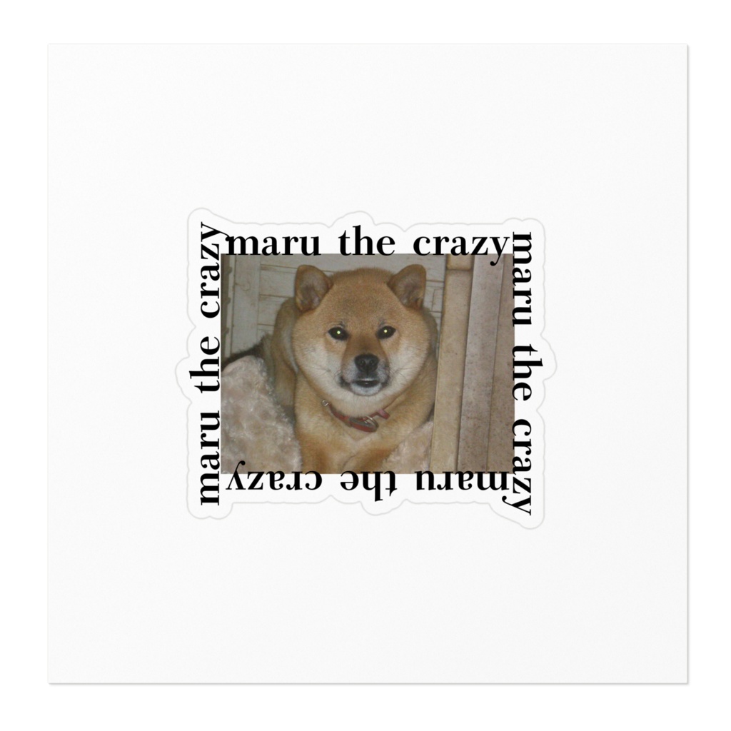 丸い犬ステッカー