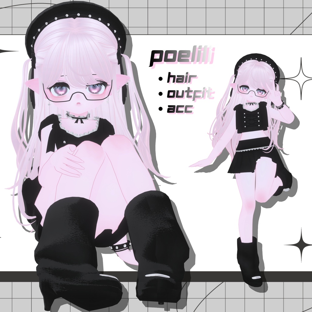 【VRChat向けオリジナル3Dモデル】ぽえりり/poelili【#Poelili_3D】